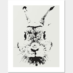 VINTAGE RABBIT FACE CLOSEUP BUNNY LOVER GIFT Posters and Art